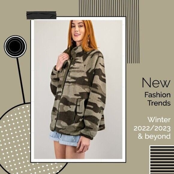 EASEL SUPER Soft & Cozy Camo Print Lined Fleece Jacket Snap Closure Side Pockets - Picture 2 of 15
